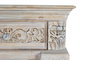 GINER Y COLOMER - Buffet en bois de manguier sculpté à la main, finition blanc vieilli, 2 portes et 2 tiroirs, 120 x 100 x 45 cm